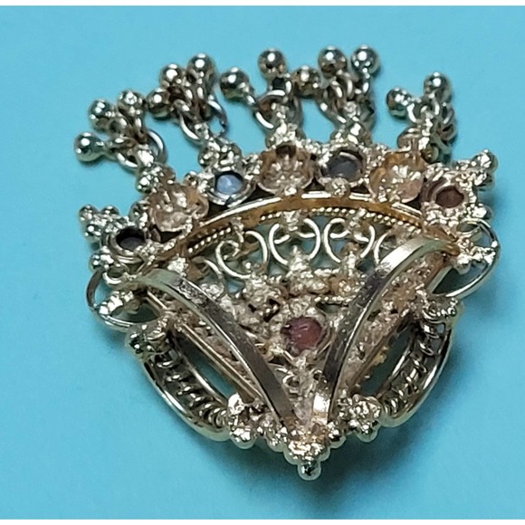 Gold Pendant with Colorful Glass - Picture 7 of 11